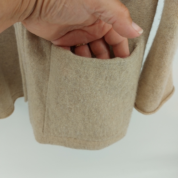 J.Jill Cashmere Open Front Cardigan Size Small Tan - Picture 2 of 5